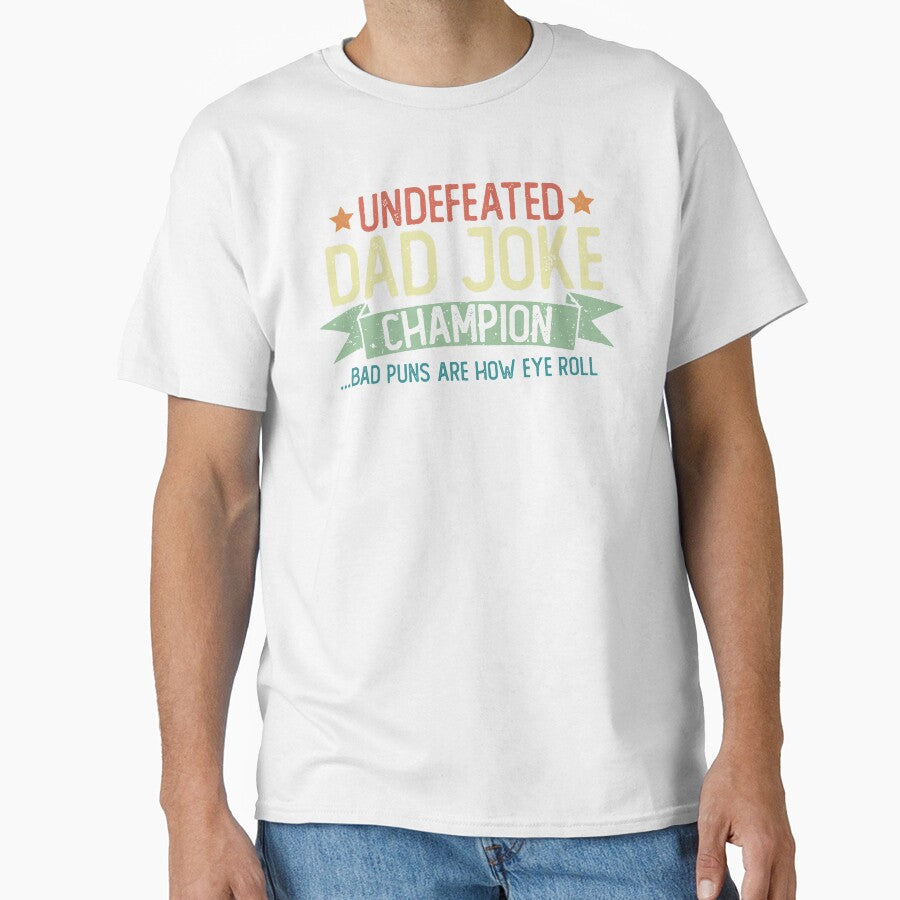 Dad Joke Champion Undefeated Bad Puns Are How Eye Roll Funny Fathers Day Pun Gift Humor Saying vintage style by alenaz