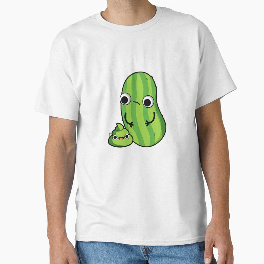 Poo-cumber Funny Cucumber Pun (Dark BG) by punnybone