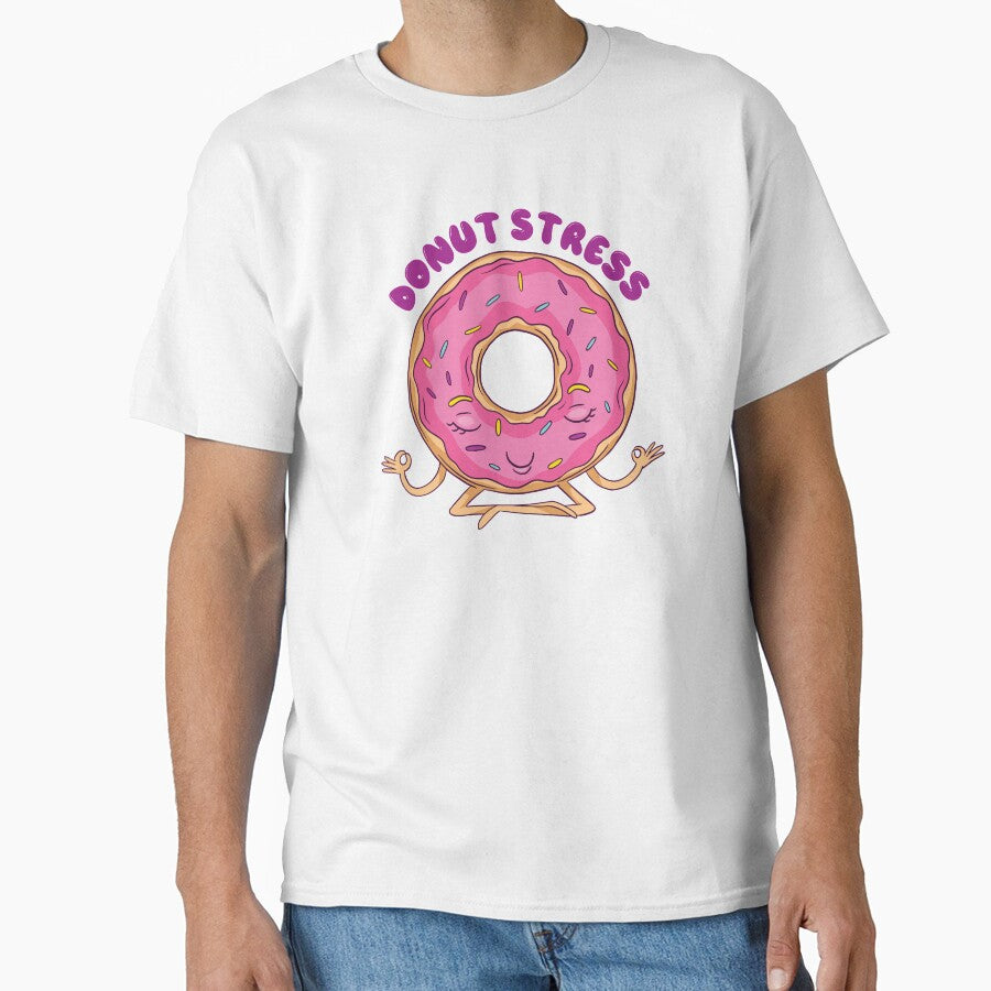 Donut Stress Pink Doughnut Yoga with Sprinkles by MadMando