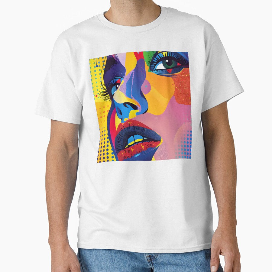 Pop Art Fantasy Female Face Vibrantly Colorful Design by DEC02