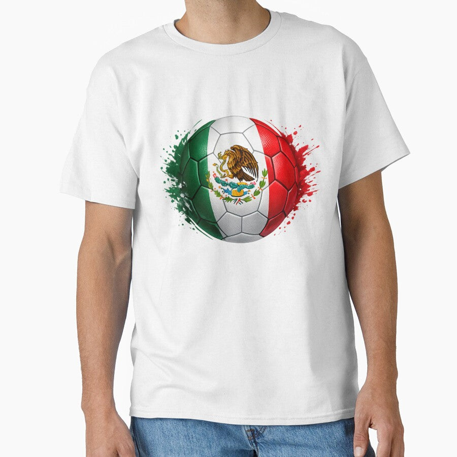 Mexican Flag Soccer Ball Design – Mexico Futbol Fan Graphic – World Cup 2026 Theme by RolMerch