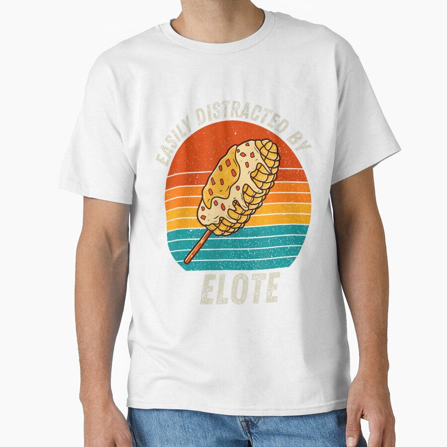 Vintage Easily Distracted By Elote Retro Food Lover by arzateiosumn