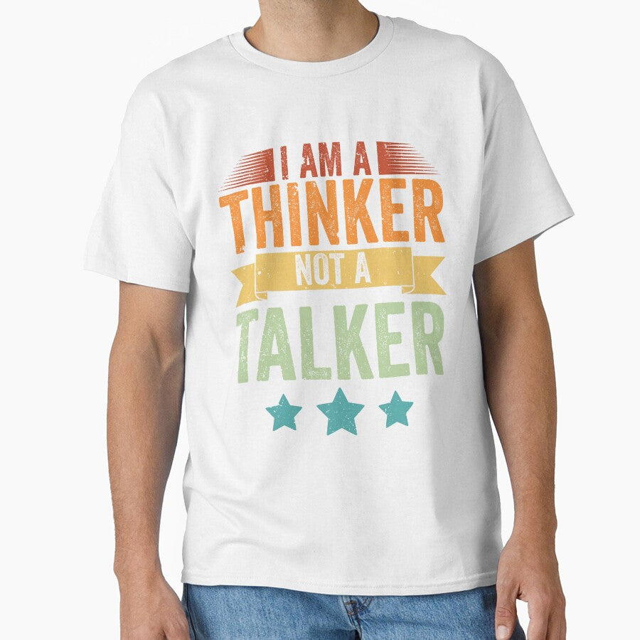 Vintage I Am A Thinker Not A Talker For Introverted Thinkers by Nessshirts