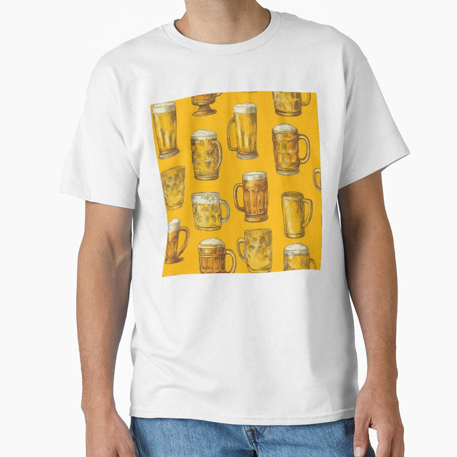 Vintage Beer Mugs Pattern Oktoberfest Brew by NicolasGlowArt