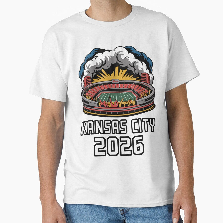 Kansas City 2026 Arrowhead Stadium Football T-Shirt V1 by DarylWelsh2024