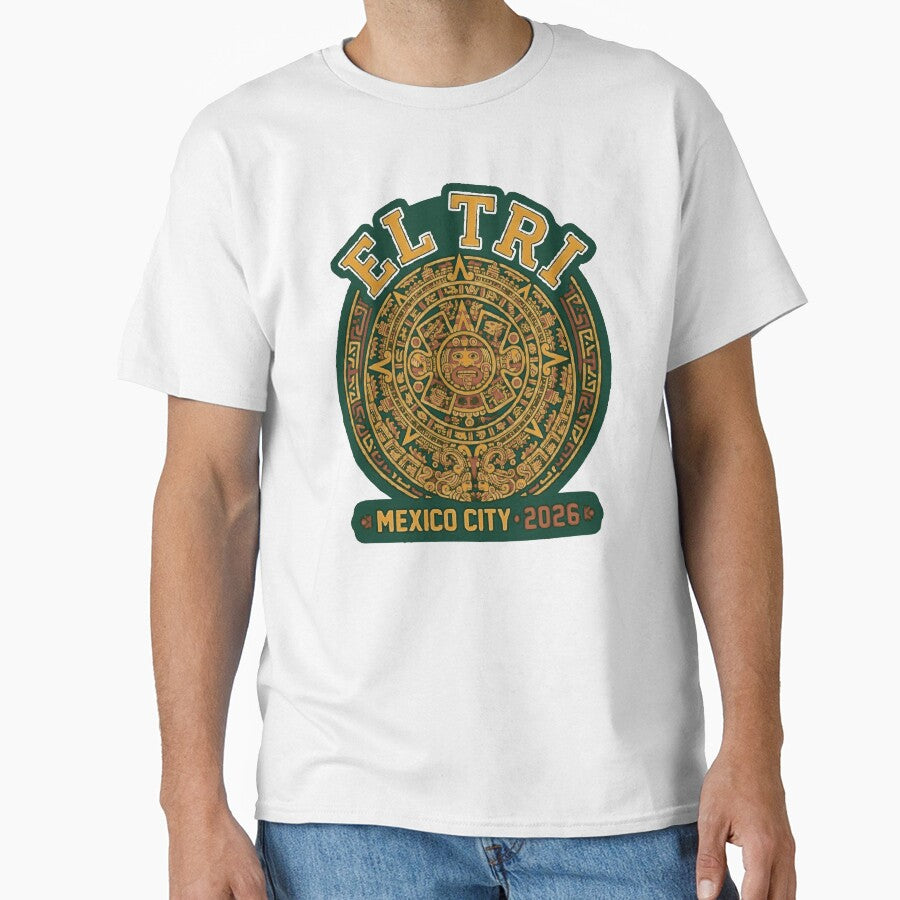 El Tri Mexico City 2026 Aztec Calendar Soccer Badge by Lulustarfox