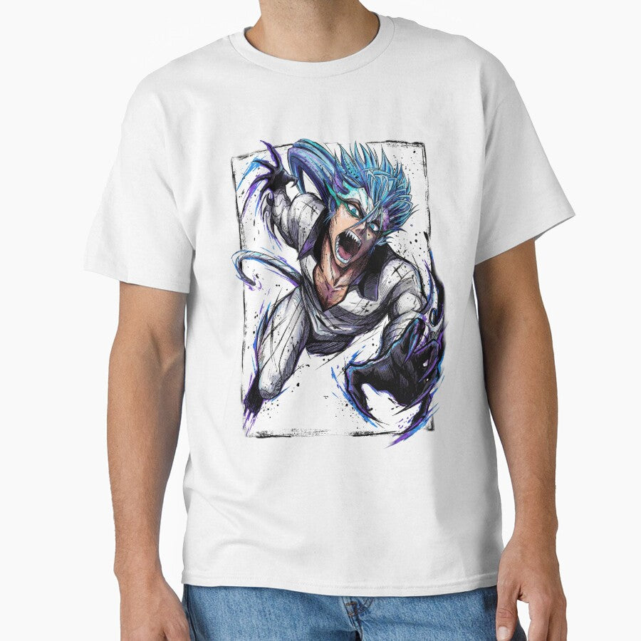 Grimmjow Feline Espada Fighter Manga Style – Intense Eyes Hollow Mask by Senpaiwaves