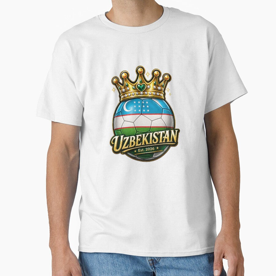 Uzbekistan flag Crowned Soccer Ball by QuiteOrbit