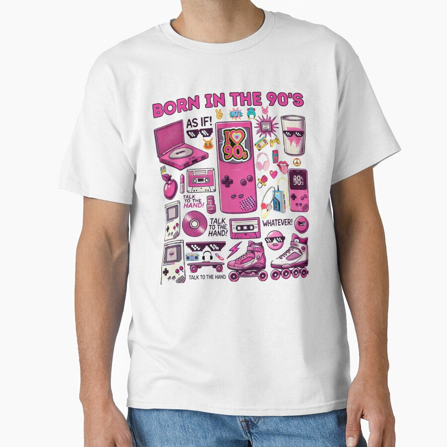 Retro 90s Pink Collage – Cassette, Mic, Boombox & Sunglasses Design by WHDProduction45