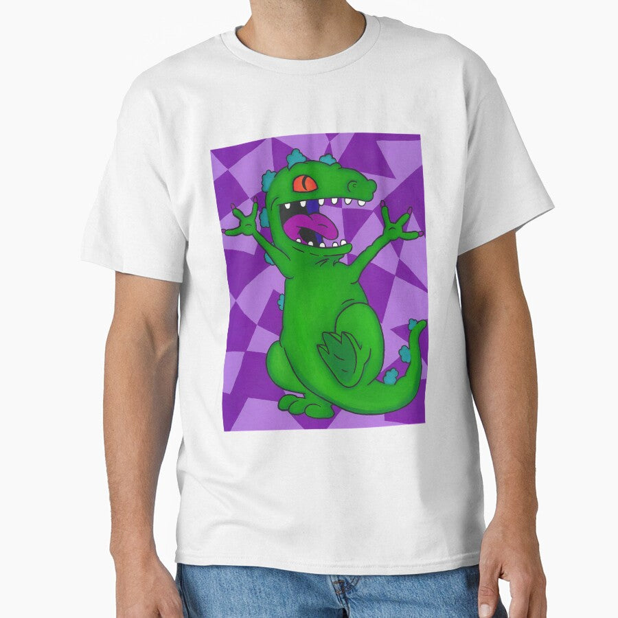 Reptar Rugrats Nickelodeon Dinosaur T-Rex Painting On Canvas Paper by ahronmitch4961