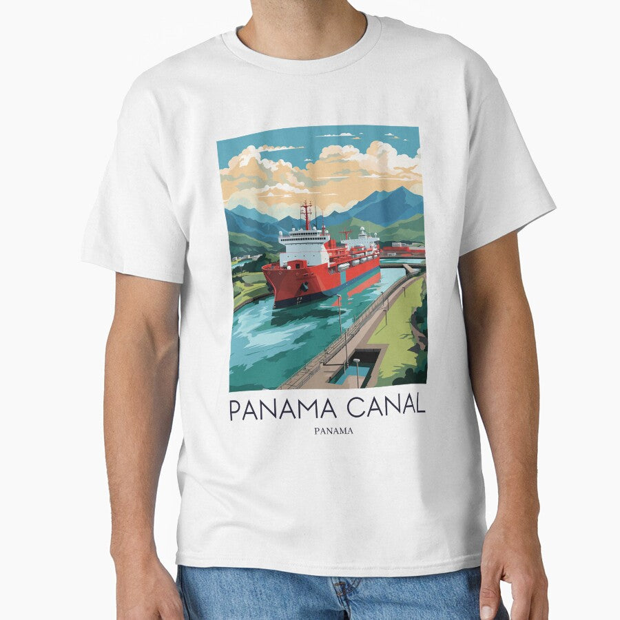 A Pop Art Travel Print of the Panama Canal - Panama by StudioRedKoala