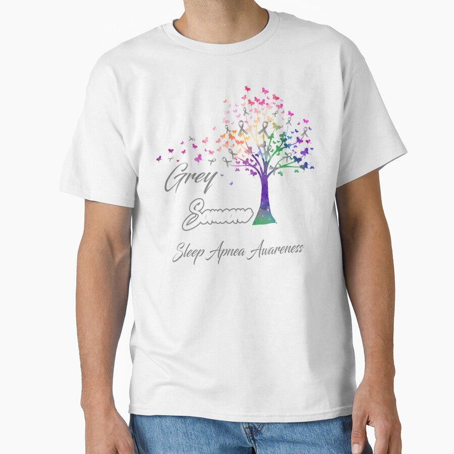 Ribbon Tree I Wear Grey For Someone Sleep Apnea Awareness by Tadmab