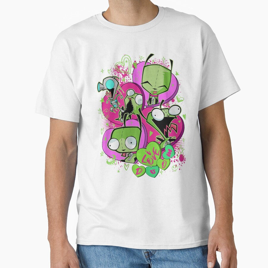 Invader Zim GIR Valentine Love Doom Cartoon Graphic Design by layprotuninec