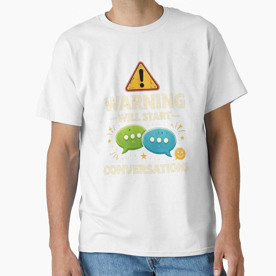 Warning Will Start Conversations Funny Extrovert Humor Design by Tropivaro