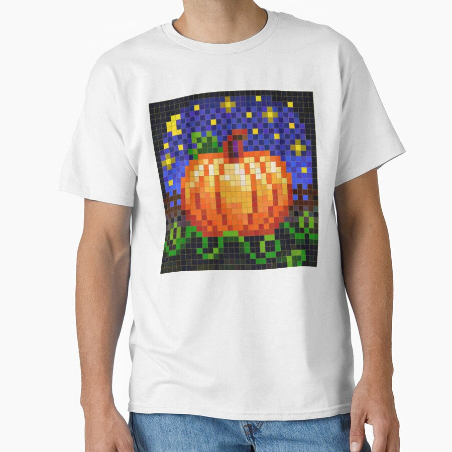 Starry Night Pumpkin Patch Pixel Art by CozyPixelFluff