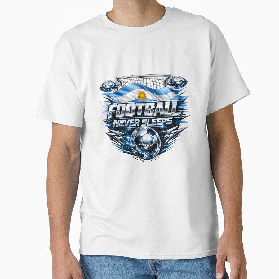Football Never Sleeps Futuristic Soccer Shirt Y2K Football by DREAMBURN™