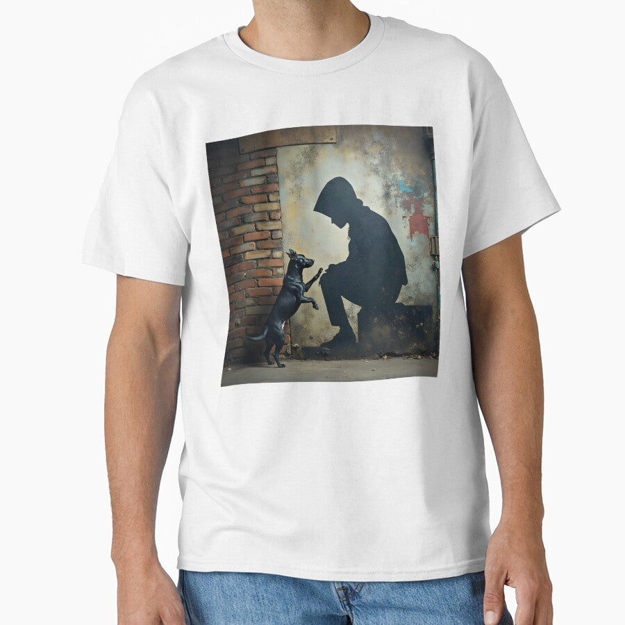 Silent Connection – Street Art Shadow & Dog by Huskyyy Designs
