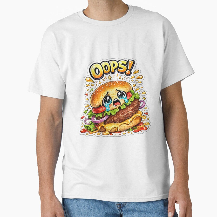 Oops Burger – Cute Kawaii Dropped Burger Manga Design by Kevin Shearer