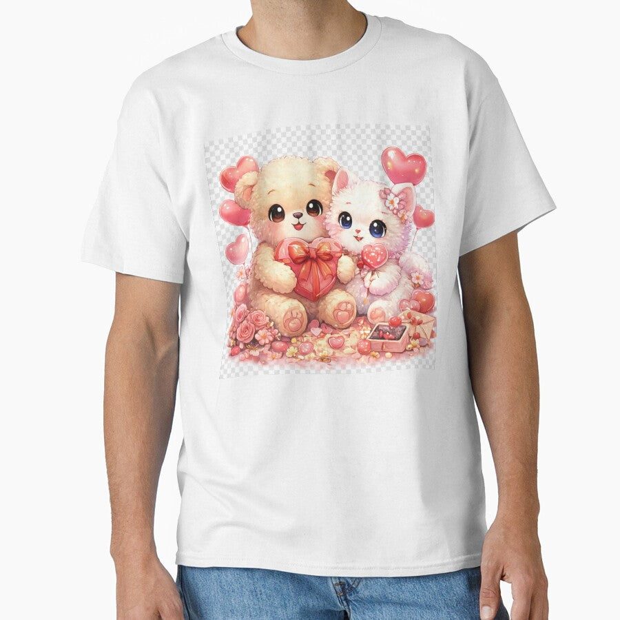 Kawaii Valentine Love – Cute Bear & Kitten by kimkosovo