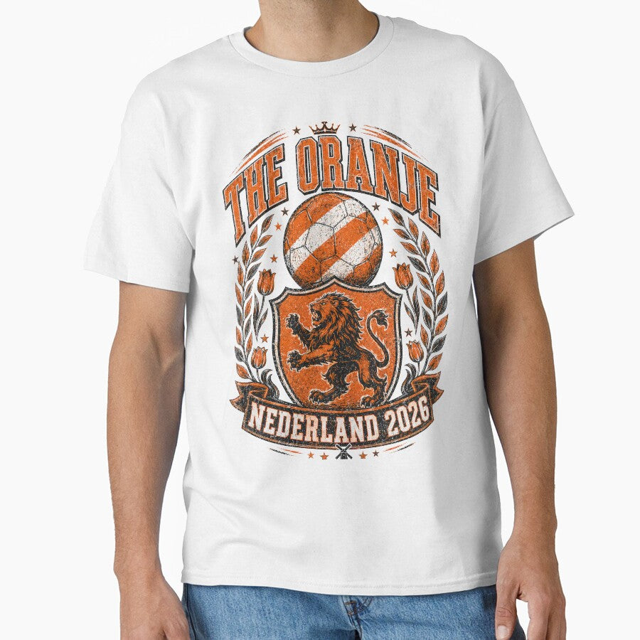 The Oranje Nederland 2026 World Cup Soccer T-Shirt by KickoffStudio