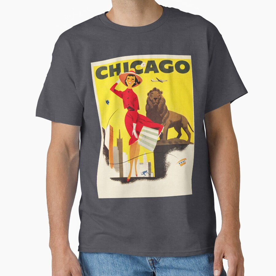 Visit CHICAGO Art Institute of Chicago Vintage America Holidays Travel Advertisement by retroposters