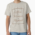 Coffee. Silence. Repeat. T-Shirt – Minimalist Introvert Aesthetic Tee by PixelCraftBD