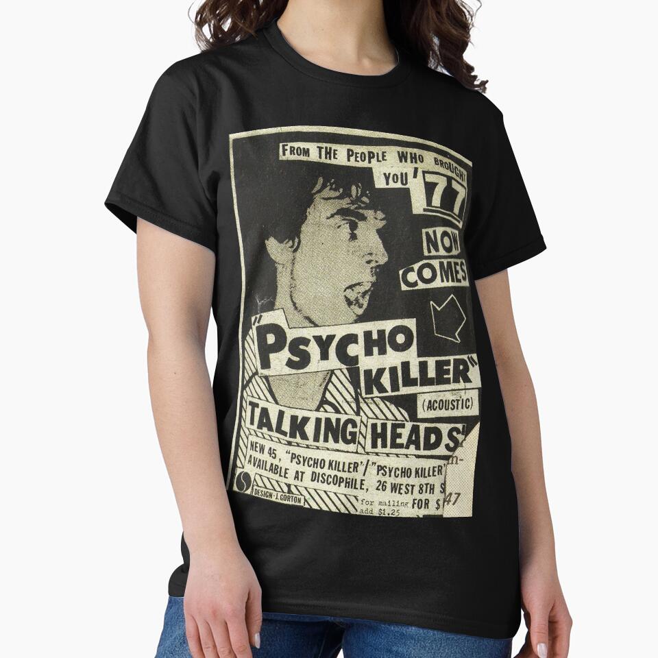 Psycho Killer - Talking Heads post-punk concert poster 1977 by janetganes0118