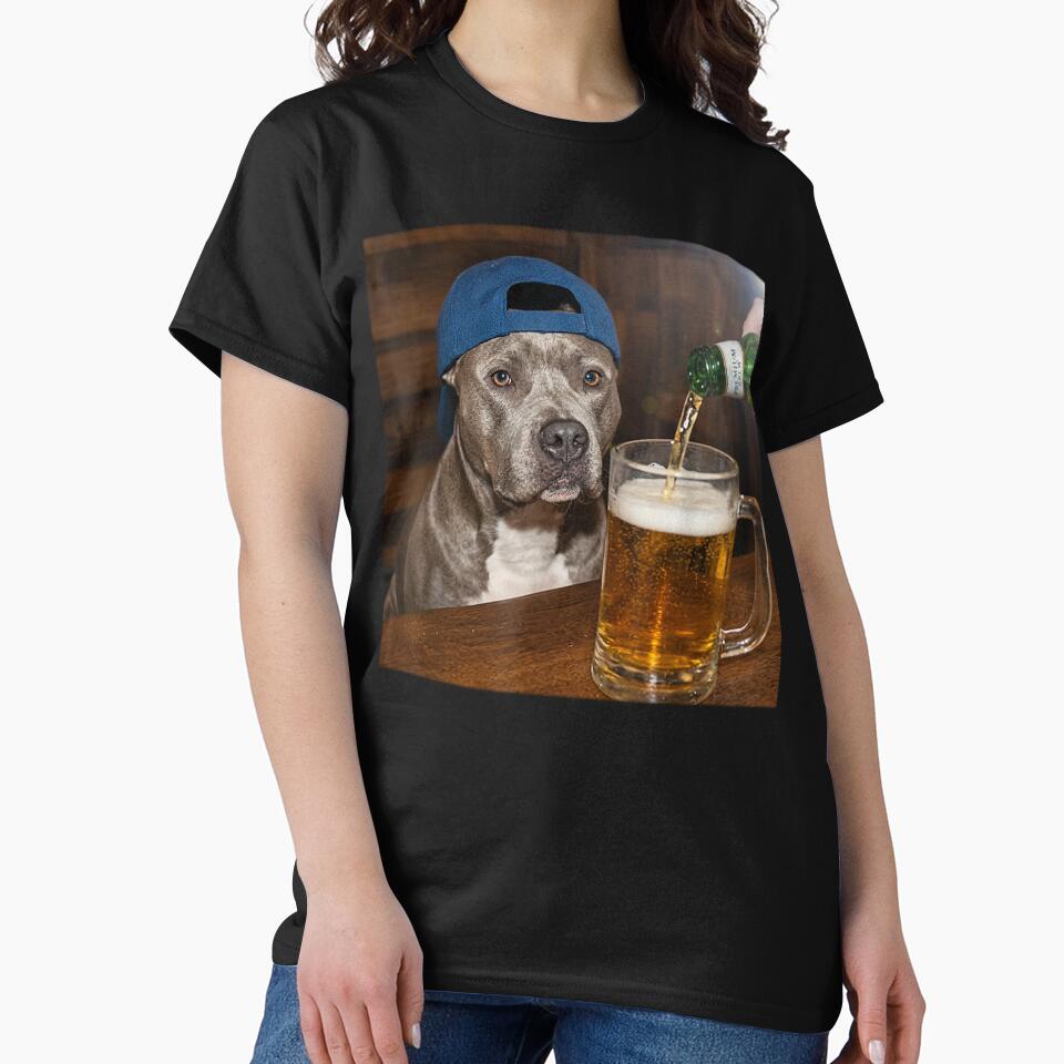 Pit Bull Drinking Beer Funny Dog Meme by OMITTEROMINOUS