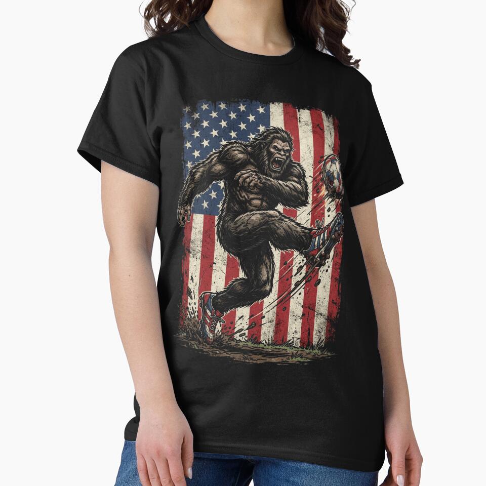 Patriotic Bigfoot Soccer Player Team USA 2026 by legendaryskins
