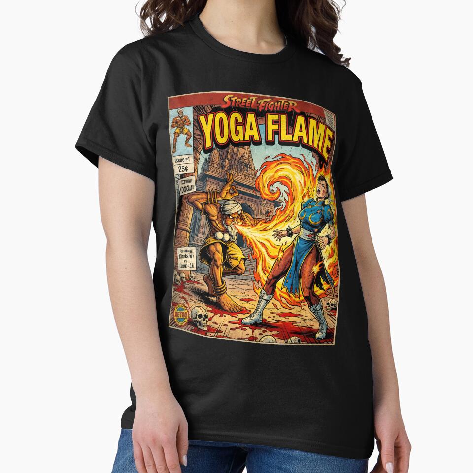 Street Fighter Dhalsim Yoga Flame Vintage Comic Cover Art by Back2Collage