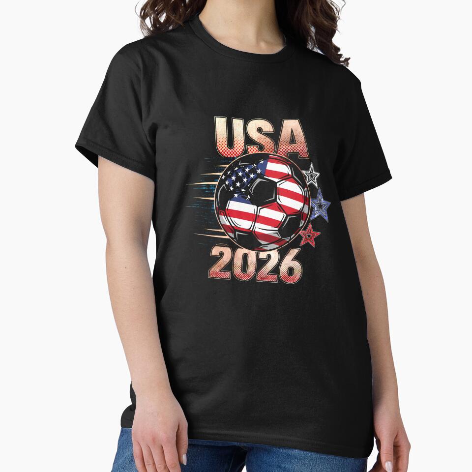 USA Soccer with Red White Blue Stars 2026 Cup T-Shirt_83834283 by SubStudio97