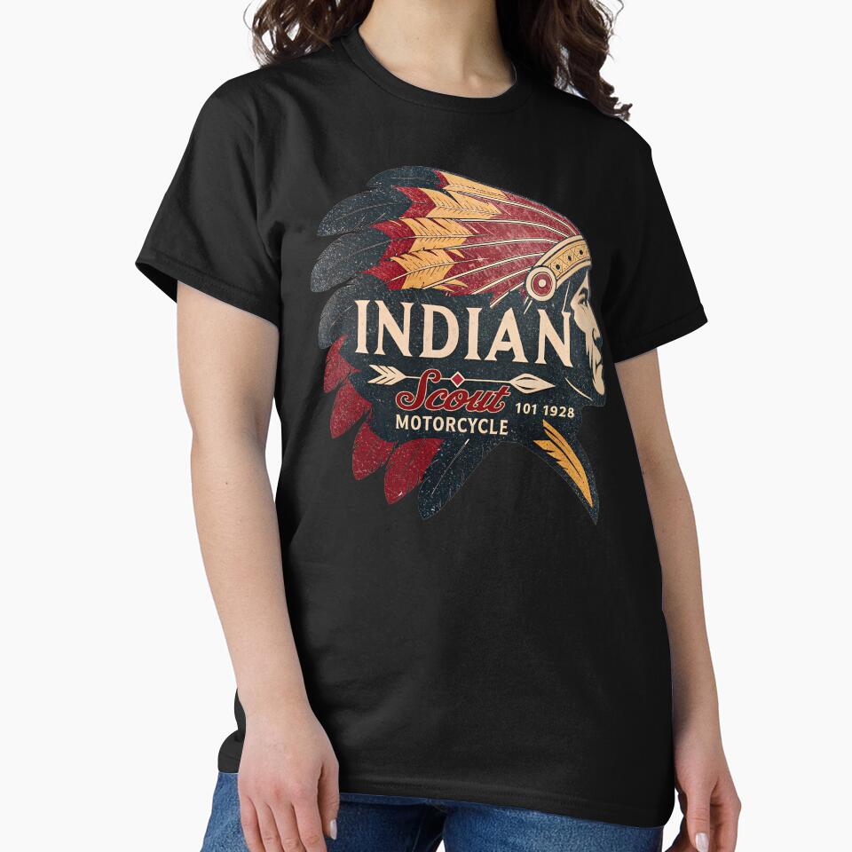 Indian Scout 101 1928 Classic Vintage Motorcycle by EdGraphy