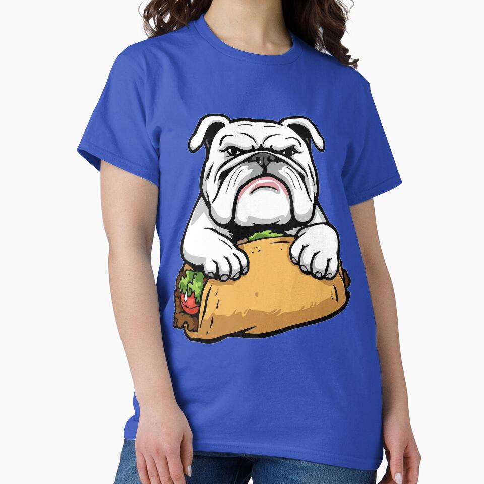 Bulldog Eating A Taco Funny Dog Art by Form & Fauna