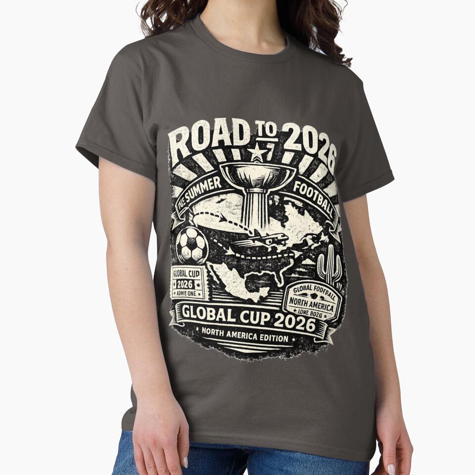 Global Cup 2026 North America Edition Vintage Football T-Shirt by AtomicThreadCo