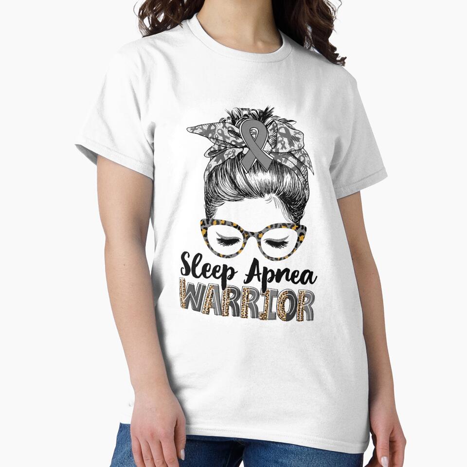 Messy Bun Leopard Sleep Apnea Warrior by rechardtee