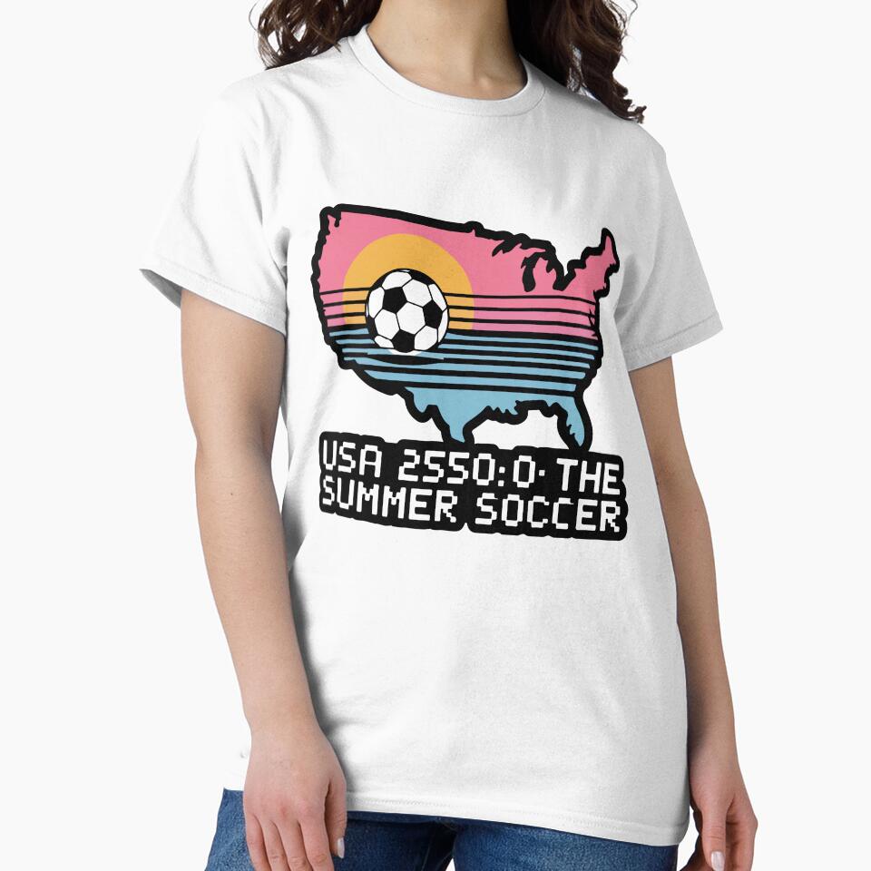 Retro Vaporwave USA Soccer 2026 Map Summer of Football by PixelWaveBD
