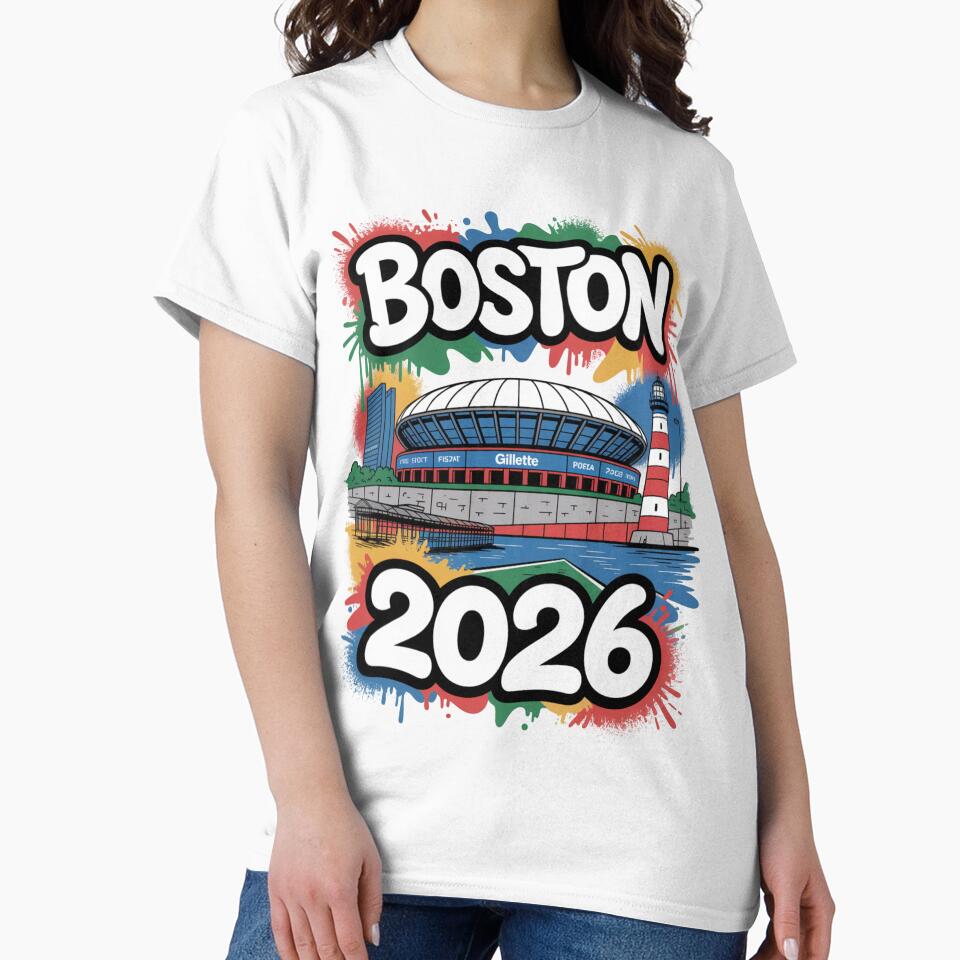 Boston 2026 New England Soccer Souvenir T-Shirt V2 by DarylWelsh2024