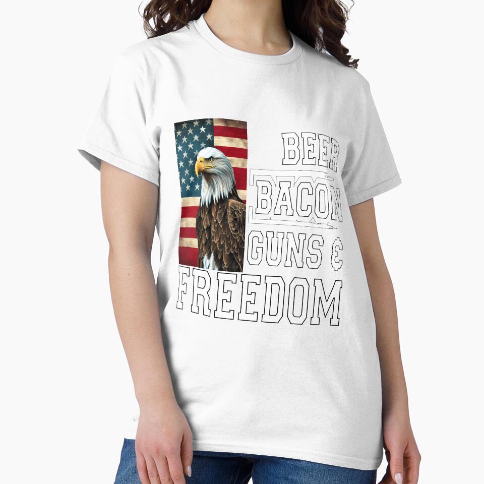 Beer Drinker Drinking Beer Bacon Guns & Freedom by fantasticdesign
