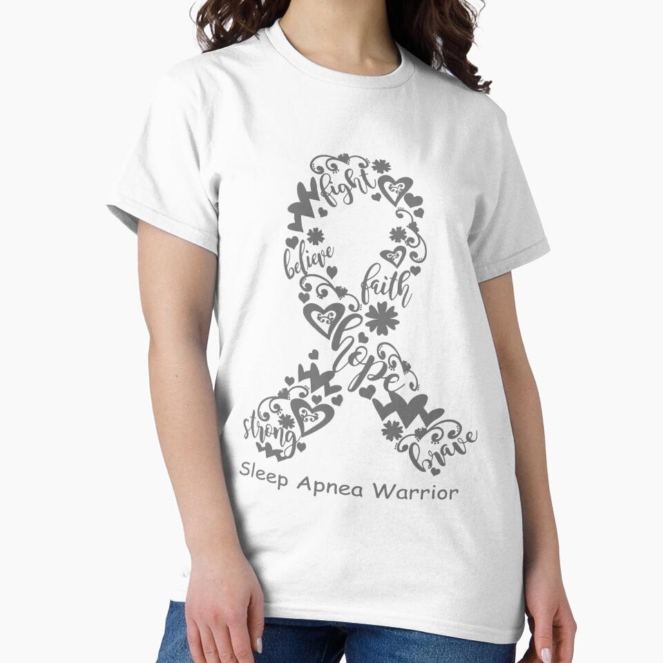 Sleep Apnea Warrior - Sleep Apnea Ribbon Strong Hope Believe Fight Faith Brave by CansellBar