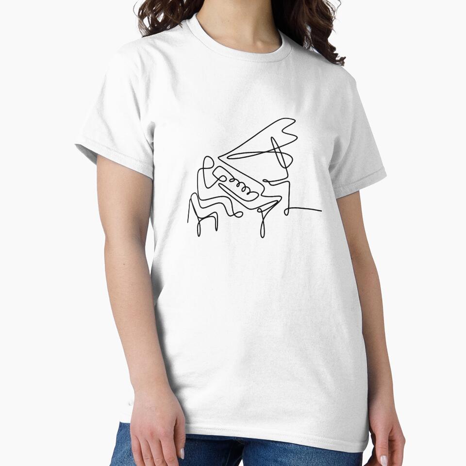 One Line Art Playing Piano Line Drawing Continuous Line by Oneline4life