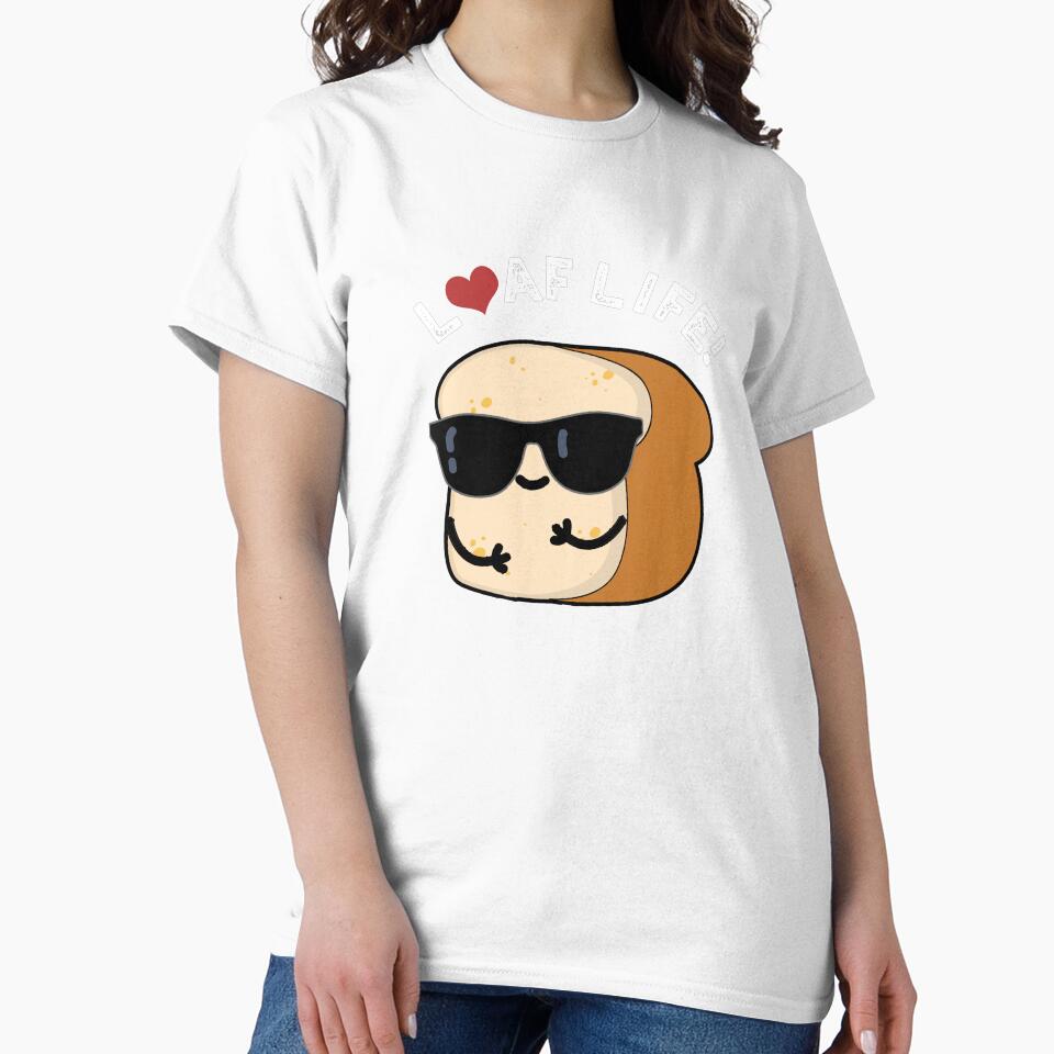 Loaf Life Funny Positive Bread Pun (Dark BG) by punnybone