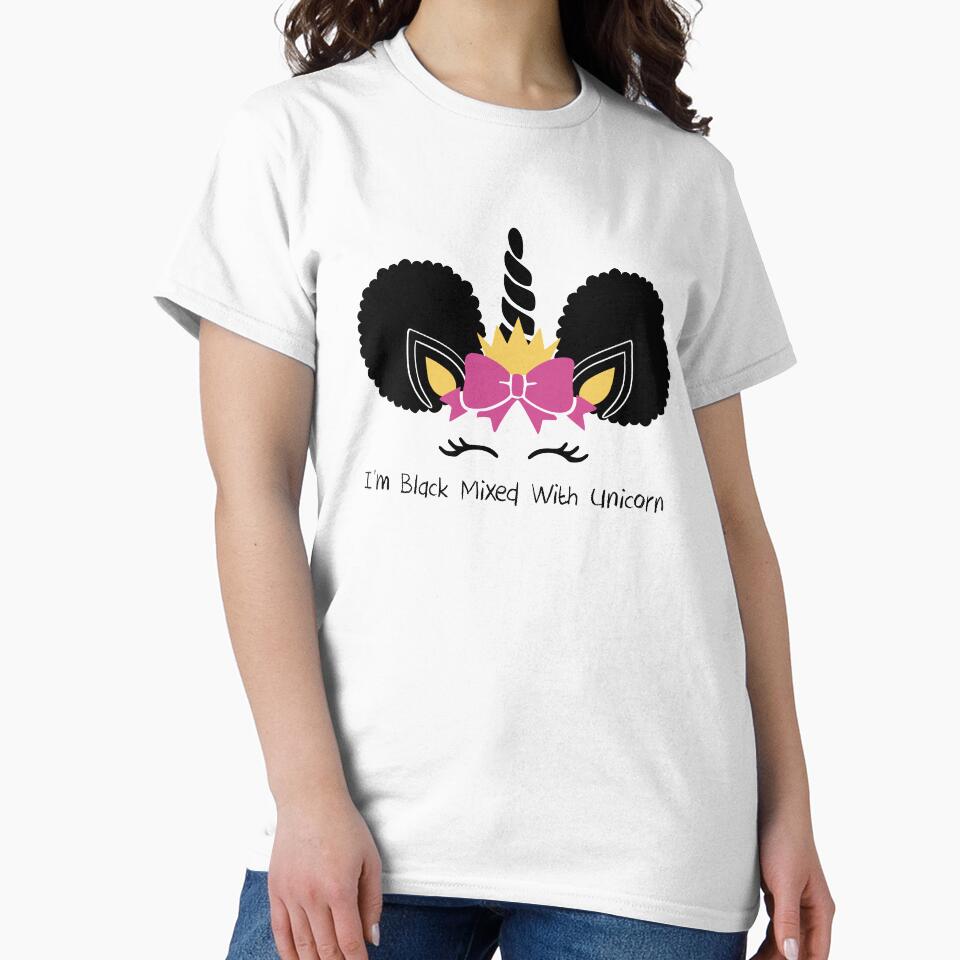 Afro Puffs Black Girl Magic Unicorn - I'm Black Mixed with Unicorn by LittleBlkTees