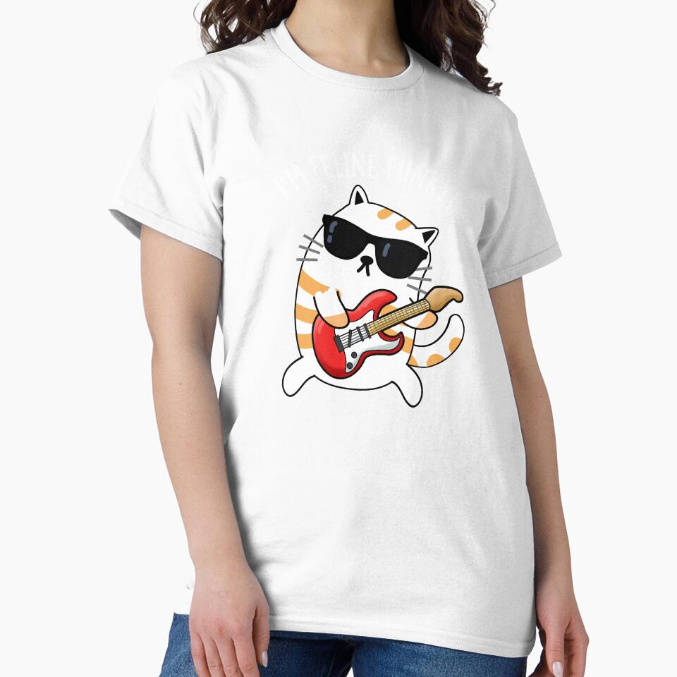 I'm Feline Funky Funny Cat Pun (Dark BG) by punnybone