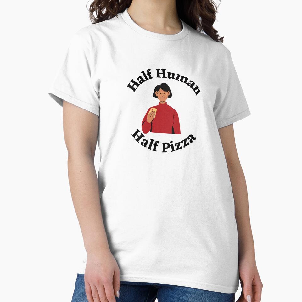 Half Human Half Pizza Woman by tiredandbored