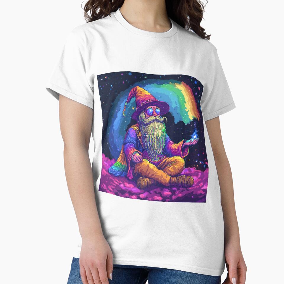 Trippy Wizard Rainbow Pixel Art by Kaos-Bit