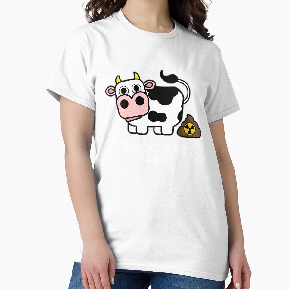 Mooclear Bomb Funny Cow Pun (Dark BG) by punnybone
