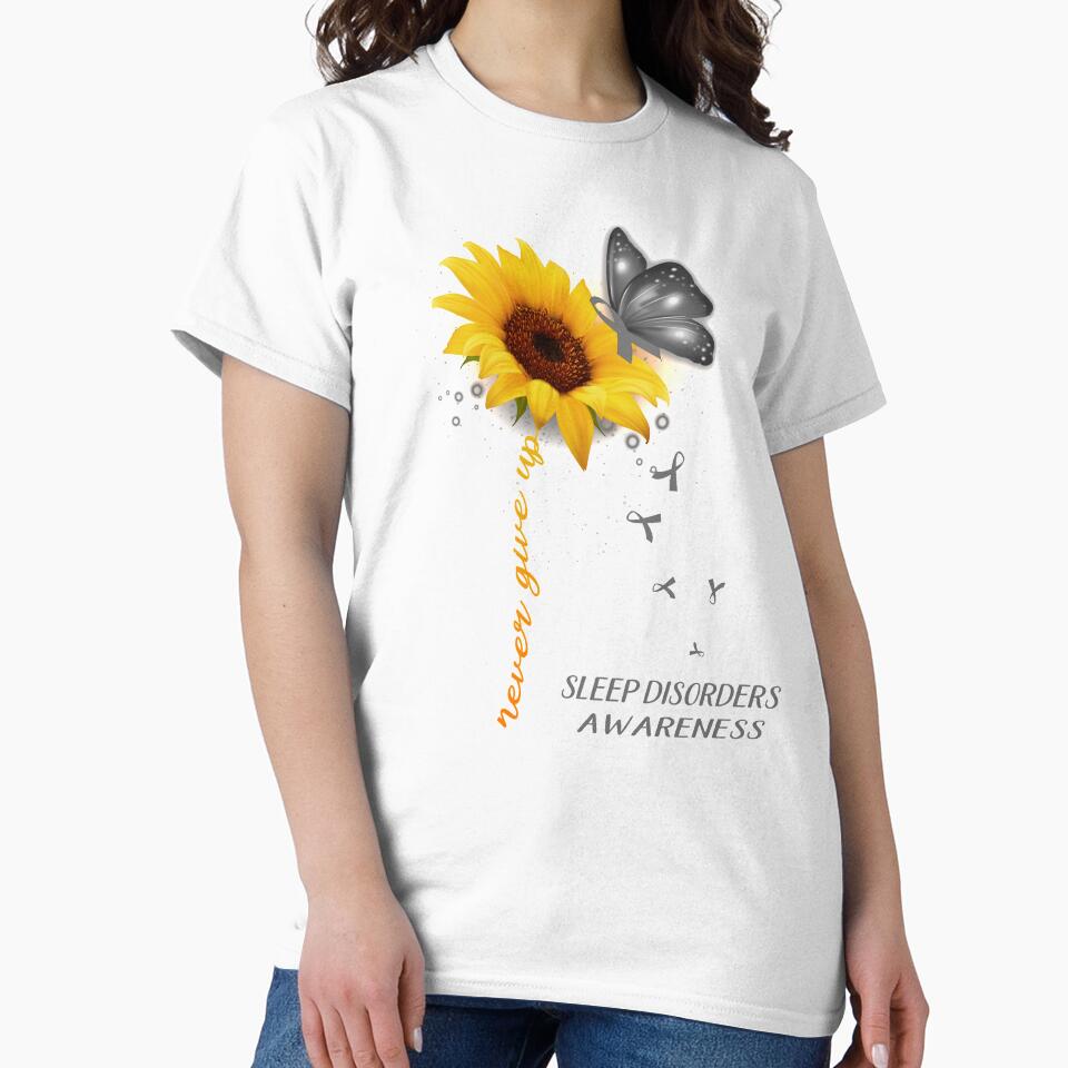 Never Give Up Sunflower Ribbon Sleep Disorders Awareness by deputylove