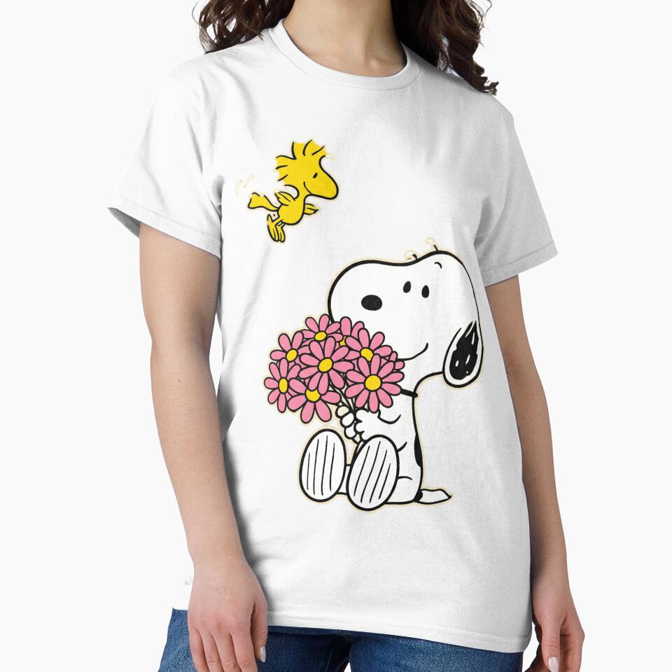 Snoopy Woodstock Pink Daisy Bouquet Spring Flowers by VincentMoore96