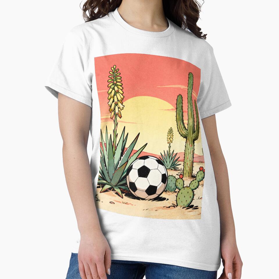 Soccer Desert Oasis - Mexico 2026 Inspired Vintage Art by HappySproutArt