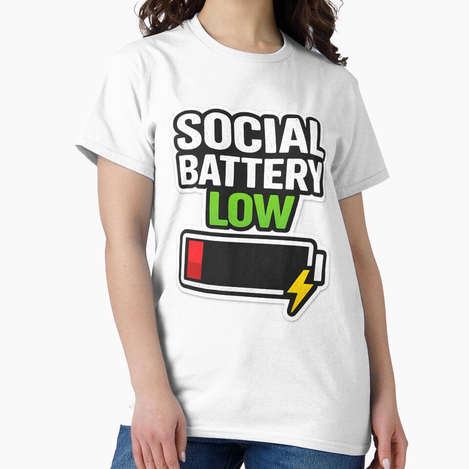 Social Battery Low Funny Introvert Sticker by Timeless Junction
